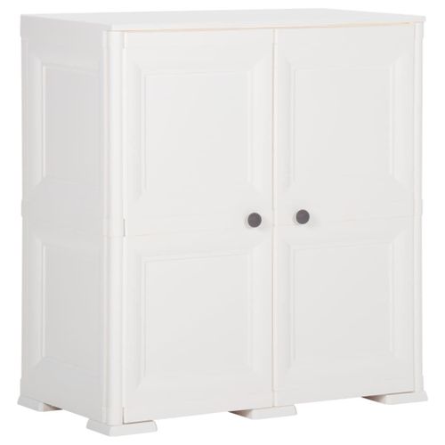 Vidaxl Armoire En Plastique 79x43x85,5 Cm Design De Bois Blanc