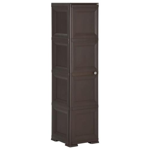 Vidaxl Armoire En Plastique 40x43x164 Cm Design De Bois Marron