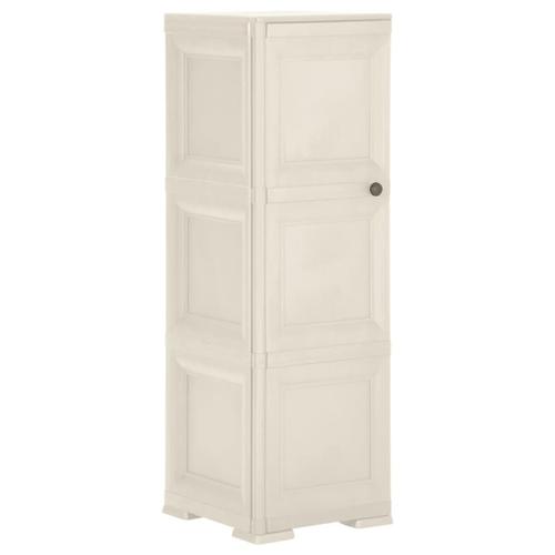 Vidaxl Armoire En Plastique 40x43x125 Cm Design De Bois Crème