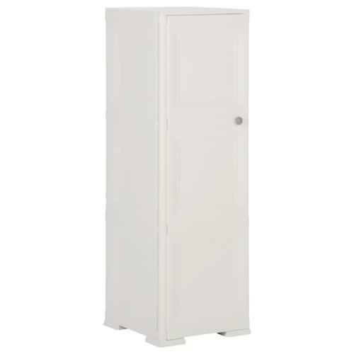 Vidaxl Armoire En Plastique 40x43x125 Cm Design De Bois Blanc