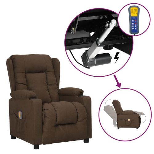 Vidaxl Fauteuil Releveur Inclinable De Massage Marron Tissu