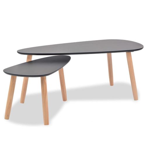 Vidaxl Ensemble De Tables Basses 2 Pcs Bois De Pin Massif Noir