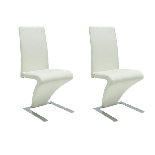 Chaises De Salle À Manger 2 Pcs Blanc Similicuir