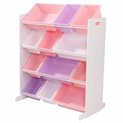 Kidkraft Casier De Rangement « Trie Et Range » - Blanc Avec Des Bacs Couleur Pastel