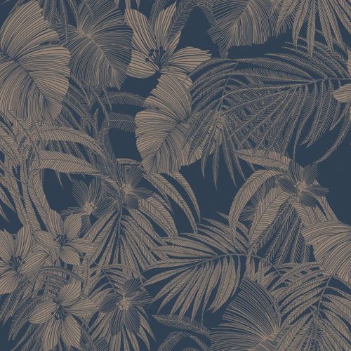 DUTCH WALLCOVERINGS Papier peint Joelle Argenté et bleu
