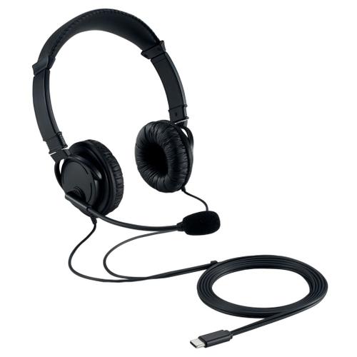 Kensington Hi-Fi USB-C Headphones with Mic - Micro-casque - sur-oreille - filaire - USB-C - noir
