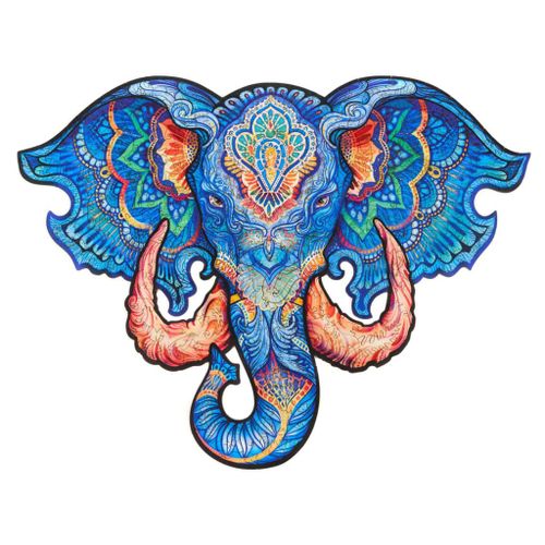 Puzzle En Bois Unidragon, Meilleur Cadeau Pour Adultes Et Enfants, Pièces De Puzzle De Forme Unique Éléphant Éternel, 41 X 32 Cm, 299 Pcs, King Size