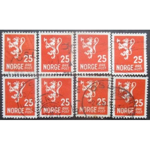 Norvege N°289 X 8 Oblitéré