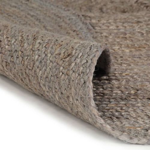 Vidaxl Tapis Fait À La Main Jute Rond 210 Cm Gris