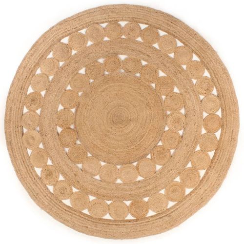 Vidaxl Tapis Design Tressé Jute 180 Cm Rond