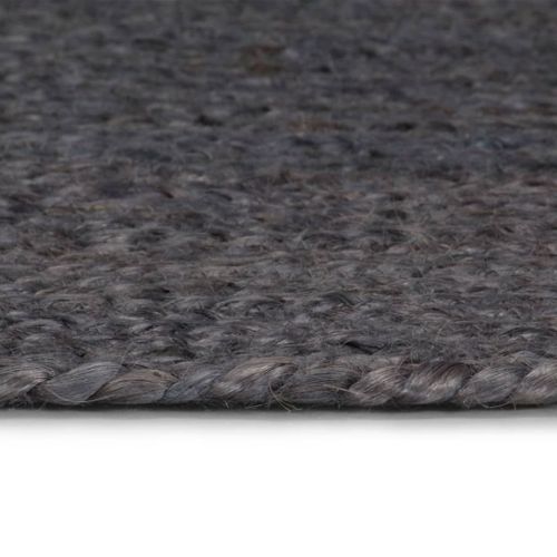 Vidaxl Tapis Fait À La Main Jute Rond 180 Cm Gris Foncé