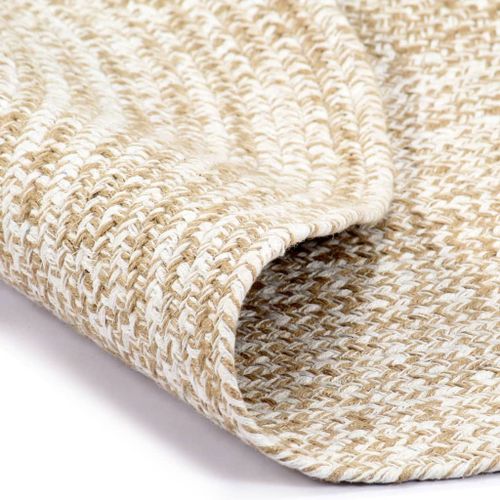 Vidaxl Tapis Fait À La Main Jute Blanc Et Marron 180 Cm