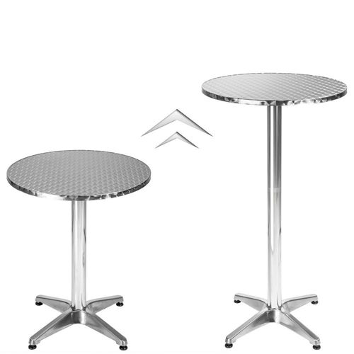 Mange Debout Aluminium Diamètre Table 60 Cm Diamètre Pied 5,8 Cm Non-Pliable Hauteur Réglable 70/110 Cm Gris Helloshop26 2008192