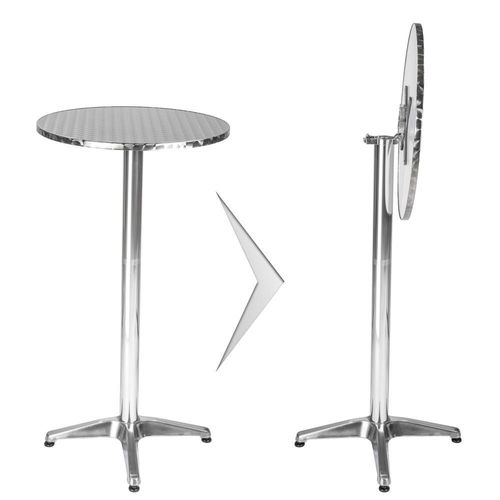 Mange Debout Aluminium Diamètre Table 60 Cm Diamètre Pied 5,8 Cm Pliable Hauteur Réglable 74/114 Cm Gris Helloshop26 2008193