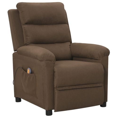 Vidaxl Fauteuil De Massage Inclinable Marron Tissu