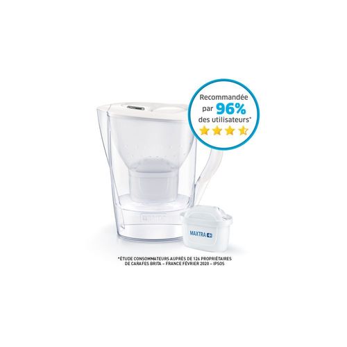 Carafe Filtrante Brita Marella Blanc + 1 Cartouche Maxtra+