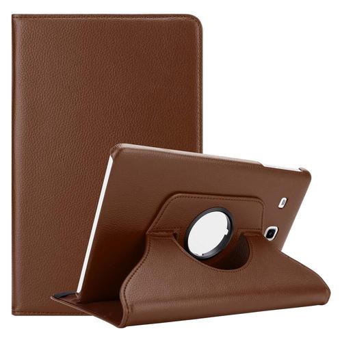 Cadorabo Housse Pour Tablette Compatible Avec Samsung Galaxy Tab E (9.6 Zoll) En Brun Champignon - Étui De Protection Sans Auto Wake Up Avec Fonction De Support Et Fermeture Par Bande Élastique