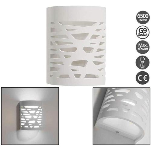 Applique Murale LED 5W Lumière Blanche Applique Intérieure Moderne Lampe  Murale en Plâtre pour Salle de Bain Salon Chambre Escalier Couloir Lumière  B