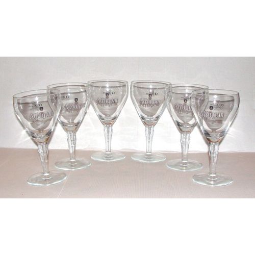 Lot De 6 Verres A Biere Affligem 25cl - Verre À Pied Decor Blanc Type Calice Ritzenhoff