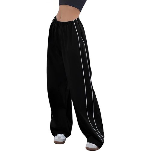 Pantalons De Parachute Pantalons D'athl¿¿Tisme Pour Femmes Y2k Larges Jambes Vintage Baggy Pantalons Femmes Streetwear Streetwear Taille ¿¿Lastique Pantalons De Parachute