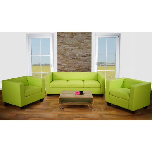 3-1-1 Ensemble De Canapés Loungesofa Lille   Similicuir, Vert Clair