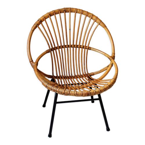 Fauteuil Rotin Vintage Pour Adulte Bois