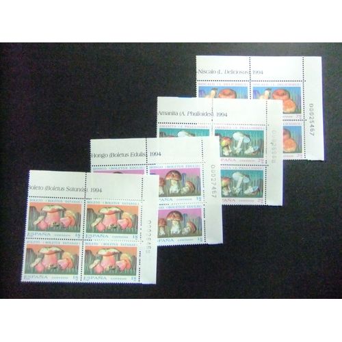 128 Espagne 1994 / Mycologie Champignons Champignons / Edifil 3279 / 3282 ** Yvert 2872 / 2875 Mnh