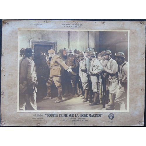 Double Crime Sur La Ligne Maginot - Film Guerre 1937 Réalisation Félix Gandera Avec Victor Francen, Jacques Baumer, Vera Korene - 1 Photo Originale D'exploitation De Cinéma - Affiche 37x50 Cm
