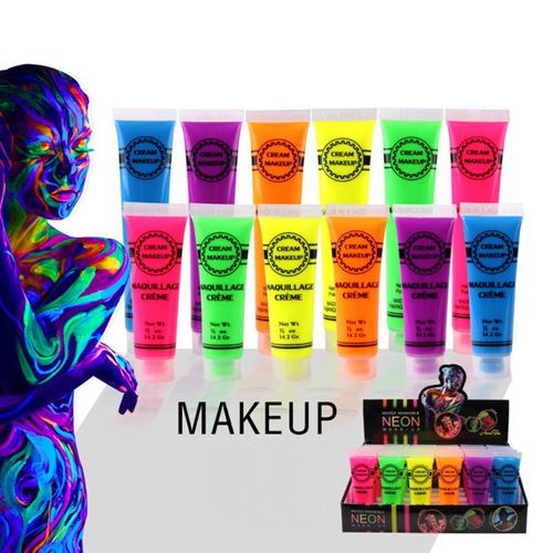 Peinture Néon Pour Visage Et Corps, 6 Pièces, Brille Dans La Nuit, Pour Rave Festival Party D5qa