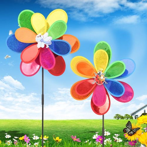 Moulin À Vent En Forme D'insecte À Paillettes, Décoration De Jardin Pour La Maison, Jouet Pour Enfants D5qa