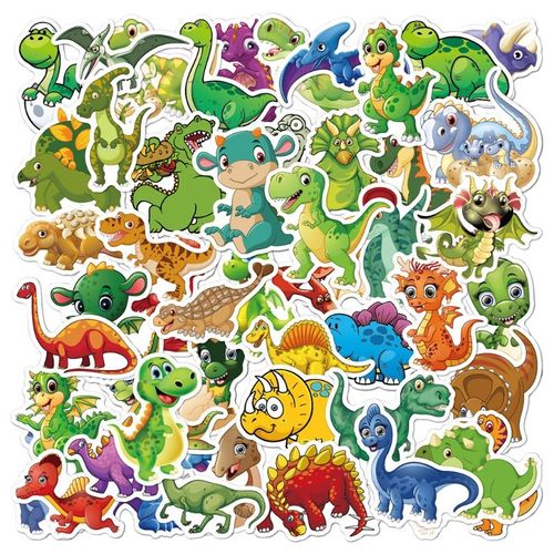 Autocollant De Dinosaure Imperméable, Décoration De Salle, Décor De Scrapbook Personnalisé, Pâte À Répétition Auto-Adhésive, Papeterie Montessori D5qa