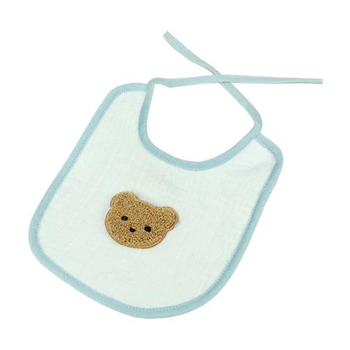 Bavoir De Dentition Ultra Absorbant En Coton Pur, Bavoir En Tissu Froissé, Mignon, Mini Ours, Pour Garçons Et Filles, 5 Couleurs, D5qa