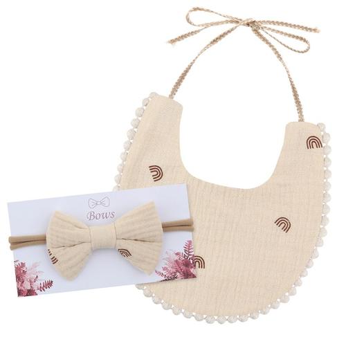 Bavoir D'Alimentation Avec Joli Bandeau À N¿Ud Papillon, Serviette Pour Nourrissons, Doux Pour La Peau, Kit De Fournitures Pour Nourrissons, D5qa