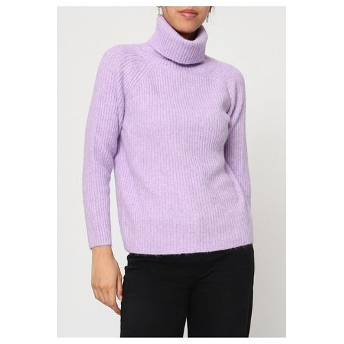 Pull Col Roulé Violet Femme