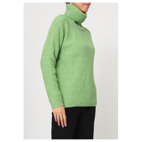 Pull Col Roulé Vert Femme
