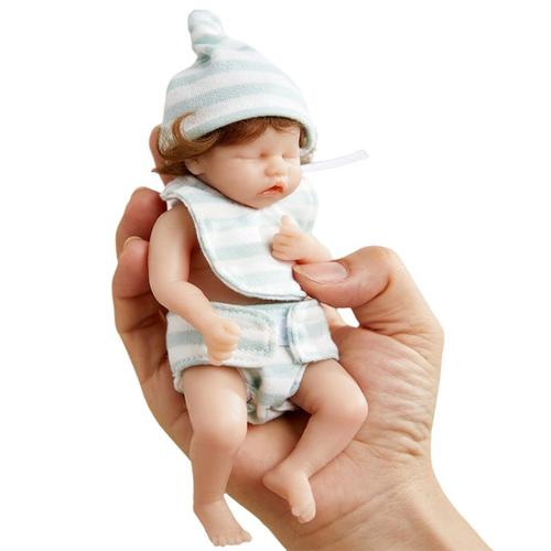 Mini Poupée Reborn 6 Pouces Pour Bébé Fille, Corps Entier En Silicone, Jouet Artificiel Doux Réaliste Avec Cheveux Enracinés, Cadeaux Populaires