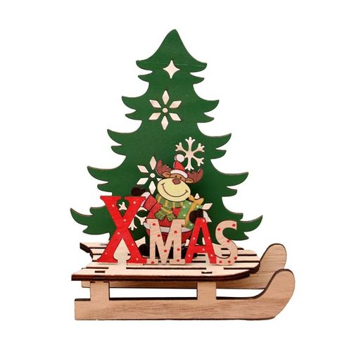 Décoration De Table De Noël En 2 Tailles, Père Noël/Bonhomme De Neige/Renne, Bricolage Artisanal Avec Base De Puzzle, Ornement De Maison De Noël D5qa