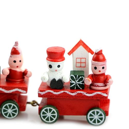 Ravissant Train De Sapin De Noël En Bois, 4 Pièces, Ornement, Cadeau Décoratif, Nouveau, D5qa