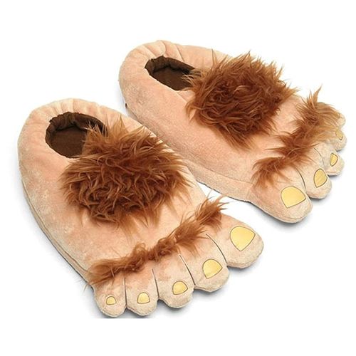 Pantoufles À Bout Fermé Et À Talon, Chaussures Bigfoot Avec Surface En Peluche Douce Et Semelle Antidérapante