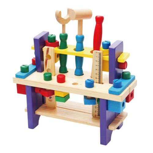 Jeu D'Outils En Bois, Jouet Interactif Pour Faire Semblant D'Établi Avec Clé À Tournevis, Kit D'Outils De Simulation Pour Garçons Et Filles, Cadeau De Noël D5qa