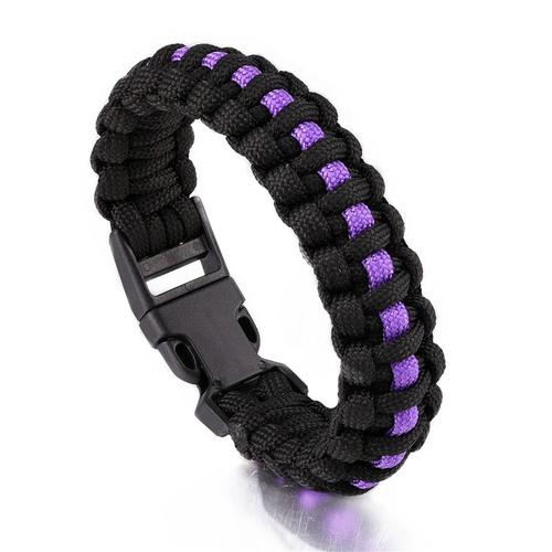 Violet - Bracelets De Camping En Plein Air Pour Hommes, Boucle En Plastique, Tressé Cobra, Corde De Survie D'urgence, Paracorde, Bijoux