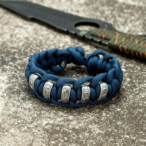 Bleu - 23cm - Bracelets De Survie Vintage Viking Runes Pour Hommes Couture Couleur Bracelet Tressé Paracorde Corde Femmes Amoureux Nordique Bijoux