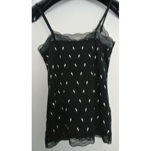 Tee Shirt Débardeur " Etam " Dentelle Noir Taille M