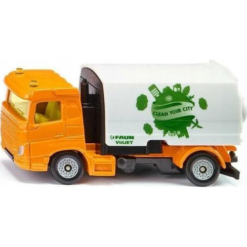 Siku 1104 Balayeuse Faun Umwelttechnik Jouet Métal Plastique Jaune Blanc Bac De Ramassage Rabattable Châssis 2 Essieux