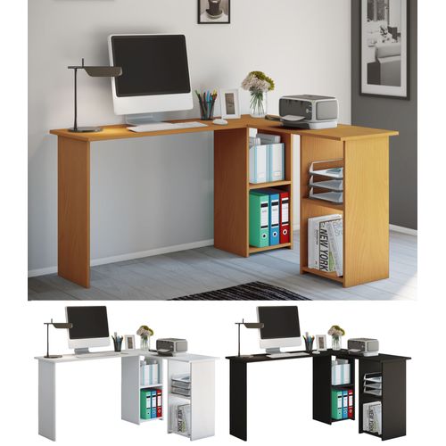 Vcm Bureau D'angle En Bois Bureau D'ordinateur Pc Compartiment Lusias Bureau D'angle En Bois Bureau D'ordinateur Pc Compartiment Lusias