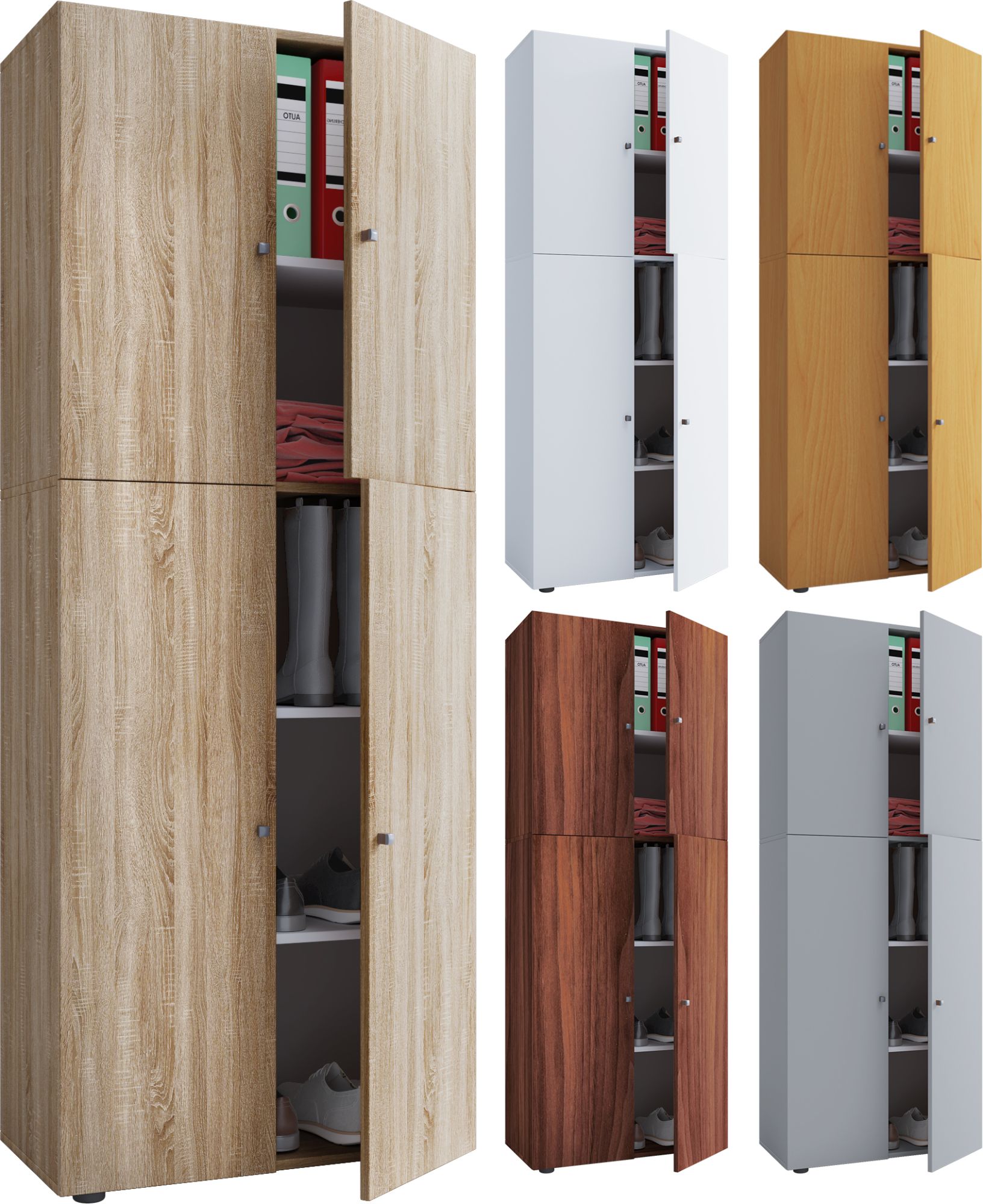 VCM Armoire en bois Armoire pour enfants Armoire Lona Portes battan...