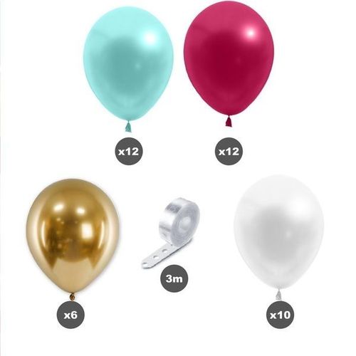 Kit Pour Arche 40 Ballons Colorés 1 Ruban D'attache De 3 Mètres