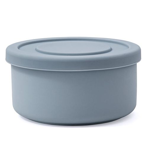 Big-Light Blue - Boîte De Rangement Des Aliments En Silicone Pour Bébé, Bol Rond Bento De Cuisine, Vaisselle Chauffante Pour Micro-Ondes, Assiettes, Vaisselle Pour Enfants