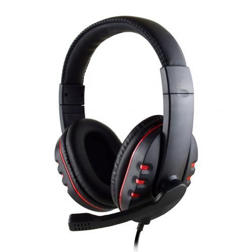 Bonne Qualité sur l'oreille Casque Gamer Stéréo Deep Bass Gaming Casque Écouteur Avec Microphone pour Ordinateur PC Portable Notebook-Noir Rouge