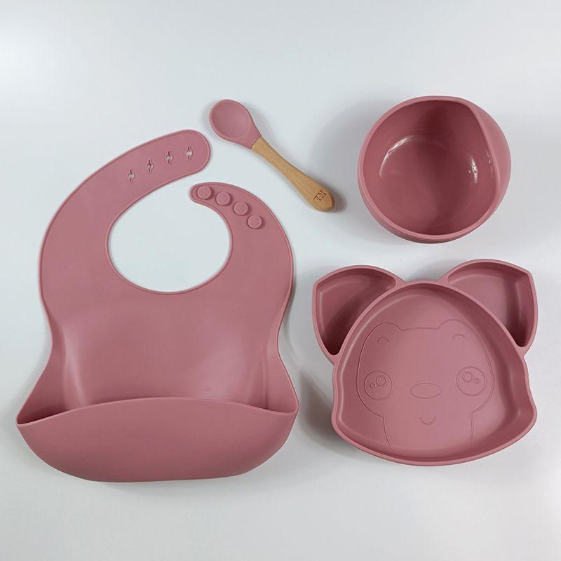 Assiette en silicone sans BPA pour bébé, assiette à manger pour enfants,  aspiration sûre, vaisselle d'entraînement pour tout-petits, bols